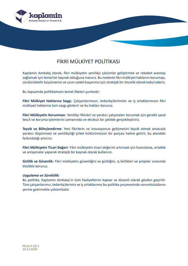 FİKRİ MÜLKİYET POLİTİKASI