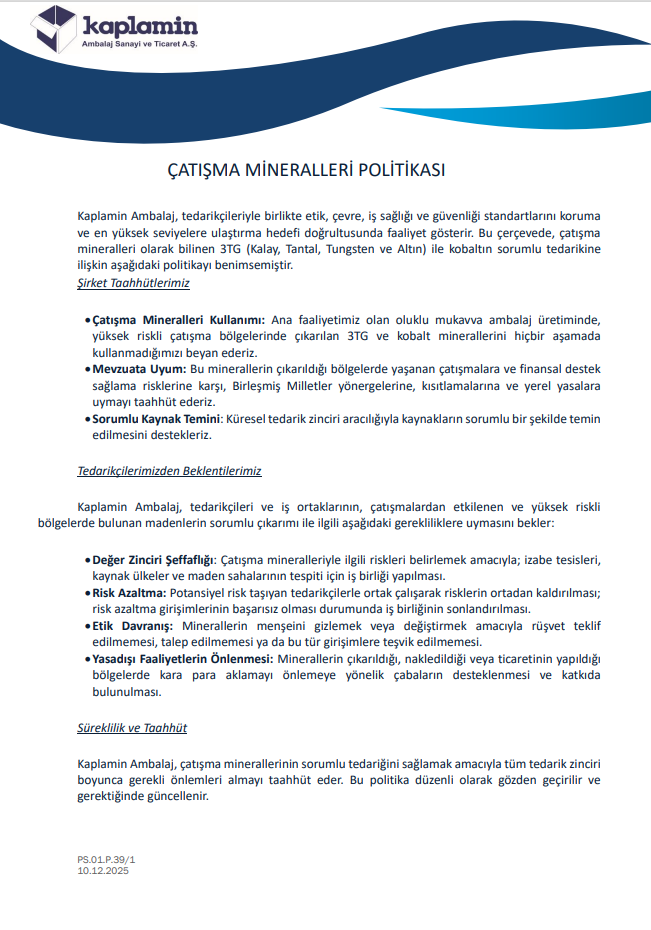 ÇATIŞMA MİNERALLERİ POLİTİKASI